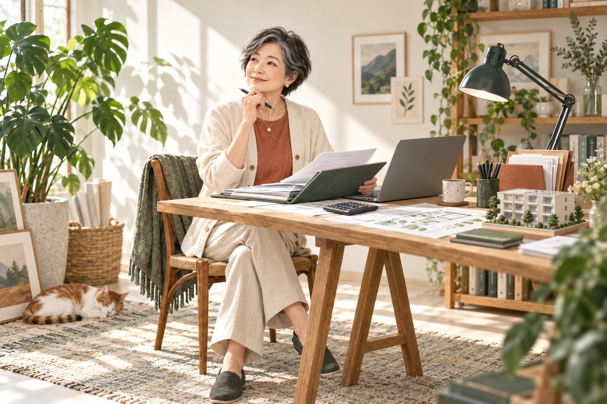 不動産の資料を確認する個人のお客様のイメージ(AI生成)